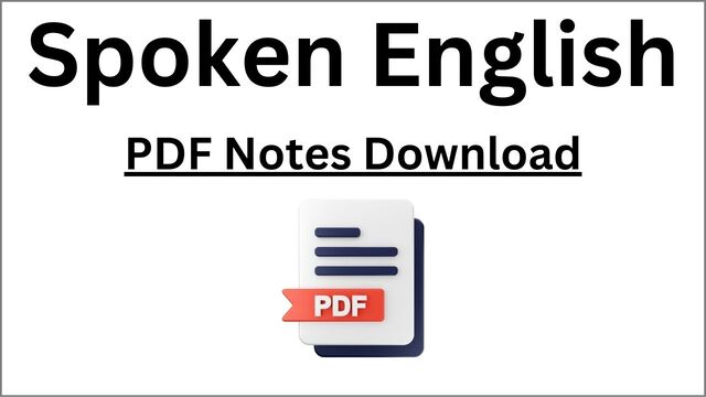 Spoken English PDF Notes Download